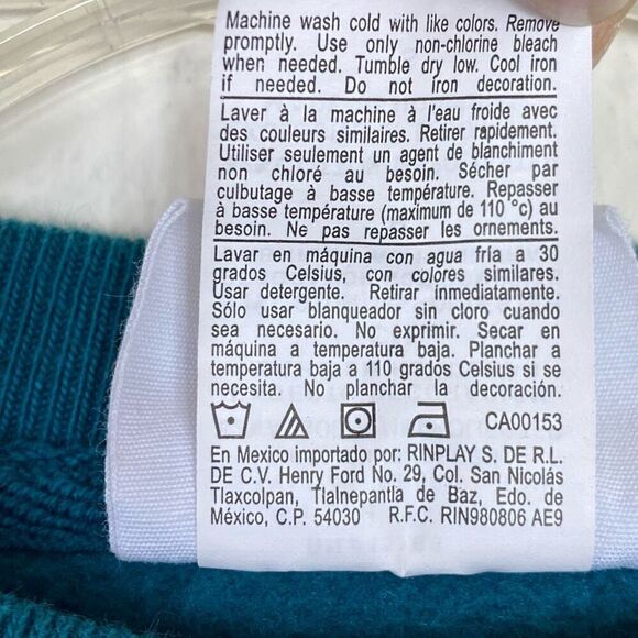 Champion Teal Blue Reverse Weave Crewneck Sweatshirt Size S - Picture 6 of 6